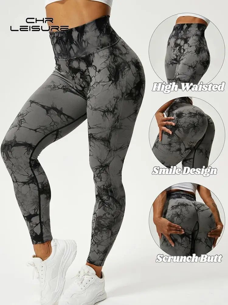 Y2K Women's Tie Die Push-Up Athletic Leggings