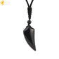 Men's Mali Necklace - Polished Stone Wolf-Shark Tooth