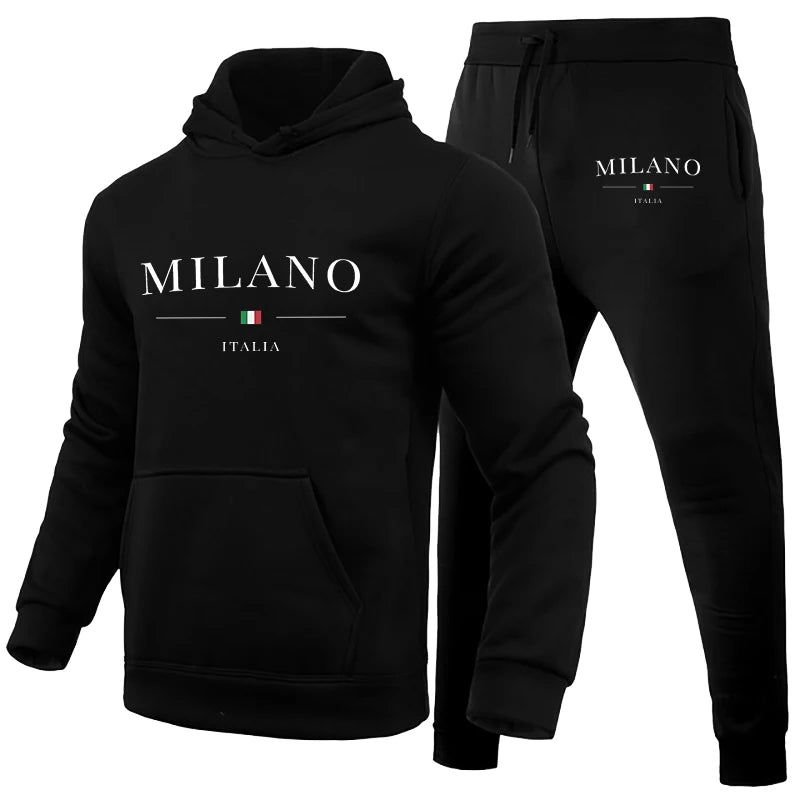 MILANO - All Navy Blue Letter-Print Set V2 - Men's