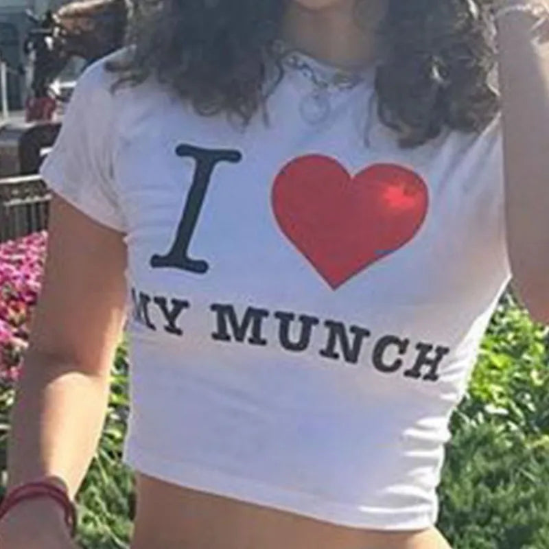 Fast Fashion "I Love My Munch" Crop Top