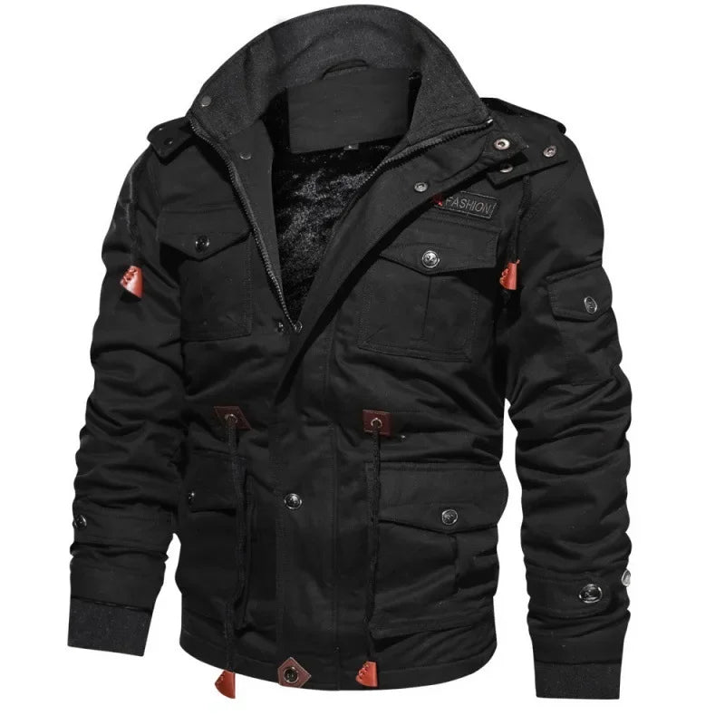 Autumn and Winter Men Trendy Jackets Military Coats Multi-pocket Jackets High Quality Male Cotton Casual Thick Warm Parkas Coats