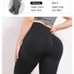 Women Elastic Yoga Shorts High Waist Tummy Control Ruched Booty Pants Seamless Butt Lifting Gym Workout Compression Tights