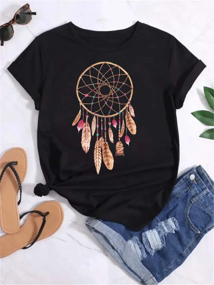 Y2K Dreamcatcher Graphic T-Shirts - Women's