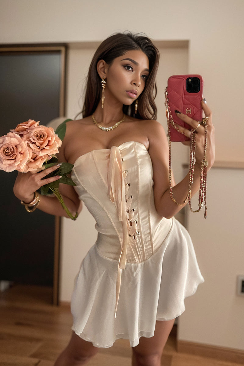 Sexy Off-The-Shoulder Strapless Strap Backless Dress