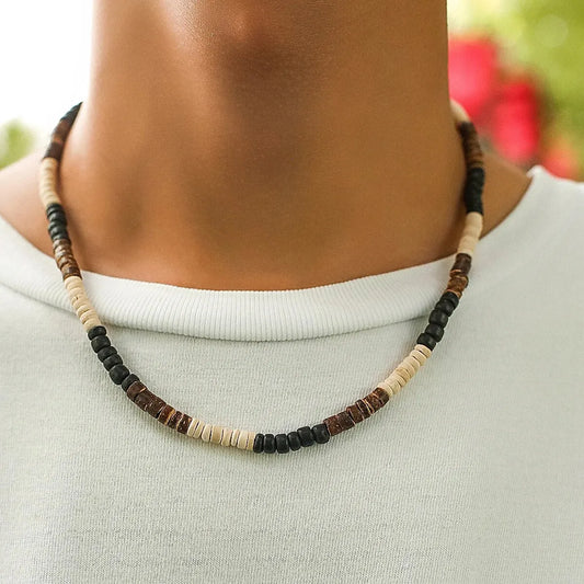 Men's Mali Necklace - Wooden Bead