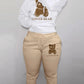 Lover Bear Letter Print Kangaroo Pocket Tracksuit 2pc Set V3