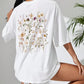 Beautiful flower clusters Print Cotton Women T-Shirts Casual Breathable Soft Short Sleeve Tops Loose Comfortable Street Clothes