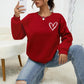 Simple Heart Pattern Printing Sweatshirts For Womens Casual Comfortable Crewneck Hoodies Loose Fleece Warm Sportswear Clothes