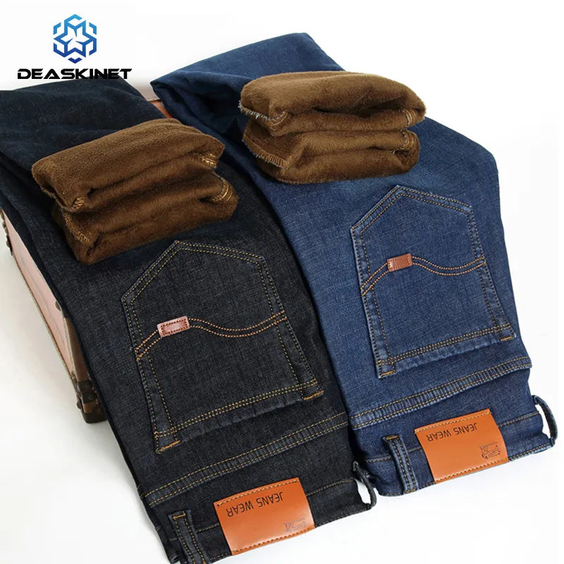 Men's Fleece Winter Jeans