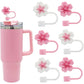 Flower Design Straw Covers Toppers Silicone Accessories for Stanley Cups 30&40 Oz Tumbler with Handle Reusable Straw Caps Tips