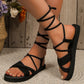 Women's fashion trend anti-slip wear-resistant comfortable soft soled cloth strap flat sandals