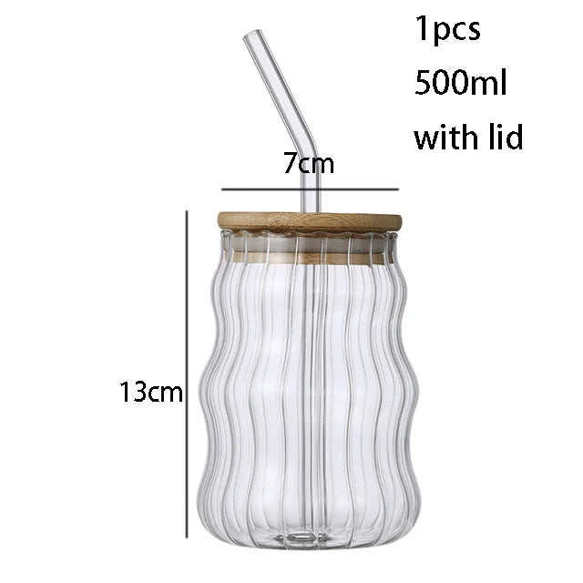 Mali Cups - Striped Exotic Mason Jar Cup w/ Lid & Straw