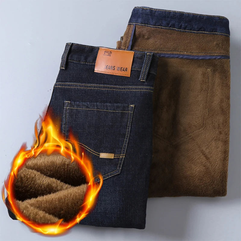 Men's Fleece Winter Jeans