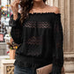 off-Shoulder Thin Black Sexy Long-Sleeved Top T-shirt