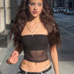 Y2K Sexy Sleeveless Mesh Crop Top