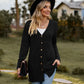 Solid Button Up Pocket Cardigan, Casual Long Sleeve Sweater For Spring & Fall, Women's Clothing