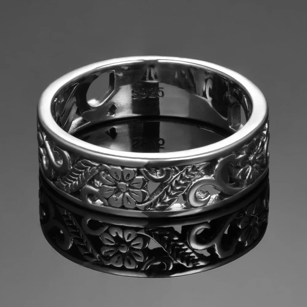 925 Silver Vintage Flower Band