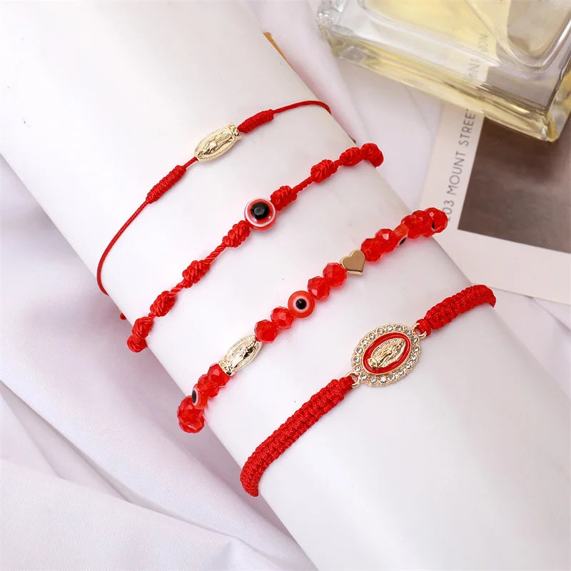 4pc Virgin Mary and Saint Jude Bracelet Set