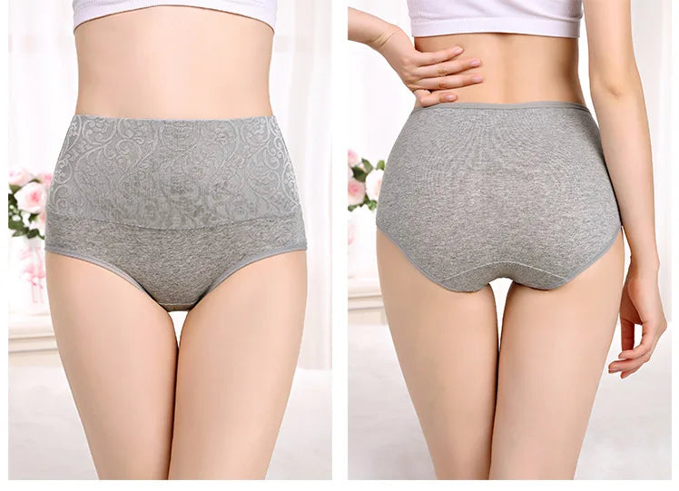 3Pcs/Lot Plus Size Underwear Women High Waist Women's Panties Cotton Brief Girl Breathable Panty Abdominal Underpants Ladies 5XL