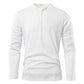 Henery Neck  Long Sleeve T shirt For Men Solid Spring Casual Mens T-shirts High Quality Male Tops Classic Clothes Men's T-shirts