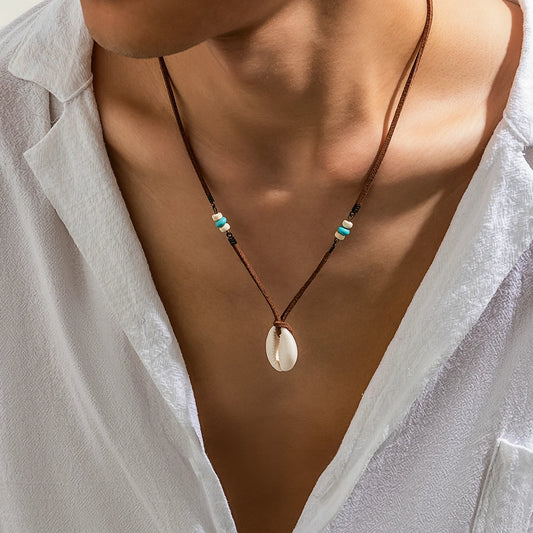 Men's Mali Necklace - Minimalistic Bohemian Shell