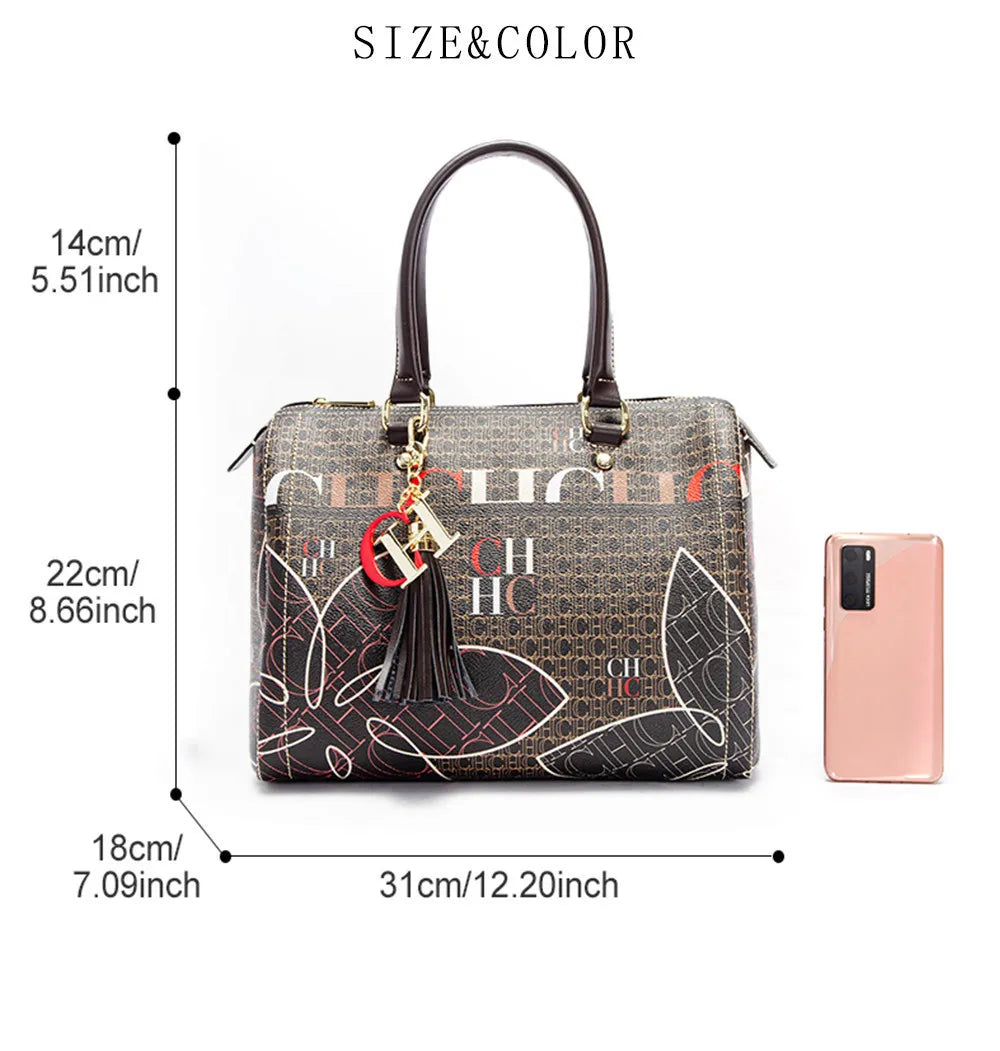 CH Ladies Handbag Luxury Brand Designer New Ladies Large Capacity Exquisite Flower Pattern Travel Banquet High Grade Women's Bag