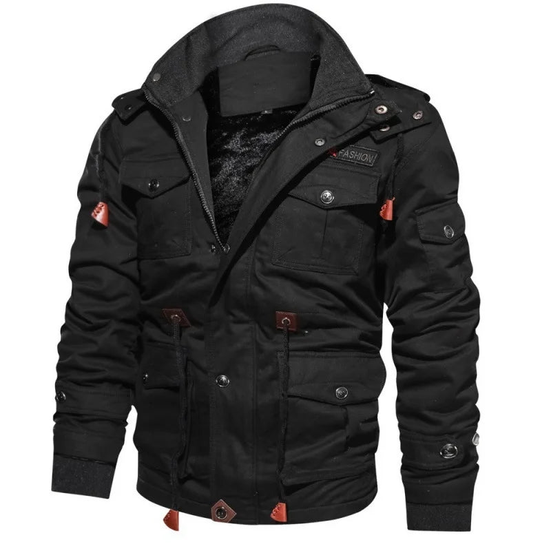 Autumn and Winter Men Trendy Jackets Military Coats Multi-pocket Jackets High Quality Male Cotton Casual Thick Warm Parkas Coats