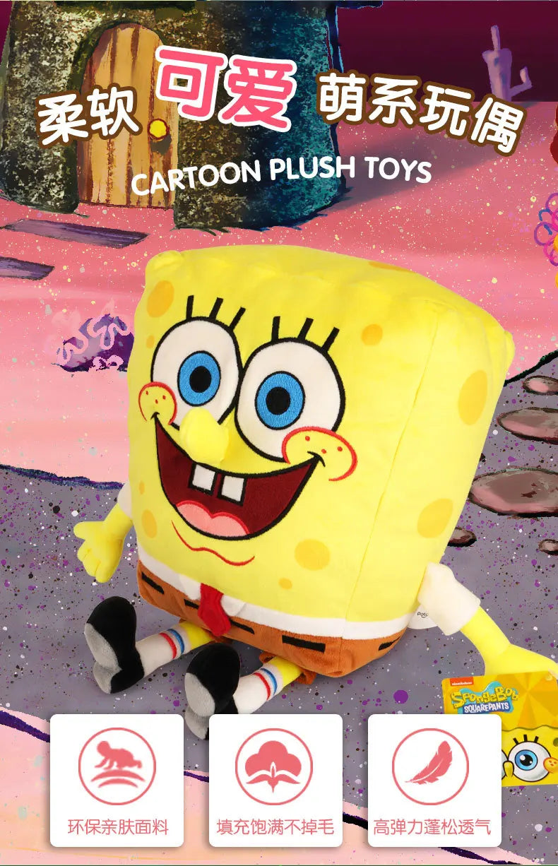 22-40Cm 100% Genuine Spongebob Patrick Star Kawaii Cartoon Animal Plush Toy Stuffed Doll Cartoon Soft Kids Toys Birthday Gift