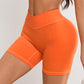 V Cross Waist Yoga Shorts for Women Naked Feeling Workout Shorts 3.5 Running Fitness Sports Shorts