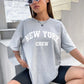 Hirsionsan Oversized Letter Graphic T-shirt Women 2023 Summer Soft O-neck Short Sleeve Tees Female Casual Loose Higt Street Top