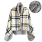 Thick Plaid Blanket Warm Winter Wearable Blanket Adults Office Travel Soft Fleece Throw Blankets With Button Home Shawl