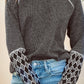 Fall and Winter Rhombus Prints Silm Pullover Long Sleeves Tops