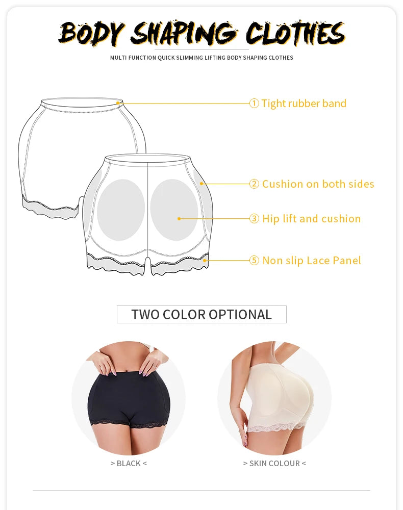 Padded Butt lifter Corrective Underwear Butt Enhancer Body Shaper Modeling Strap Fake Hip Shapwear Underwear Push Up Panties