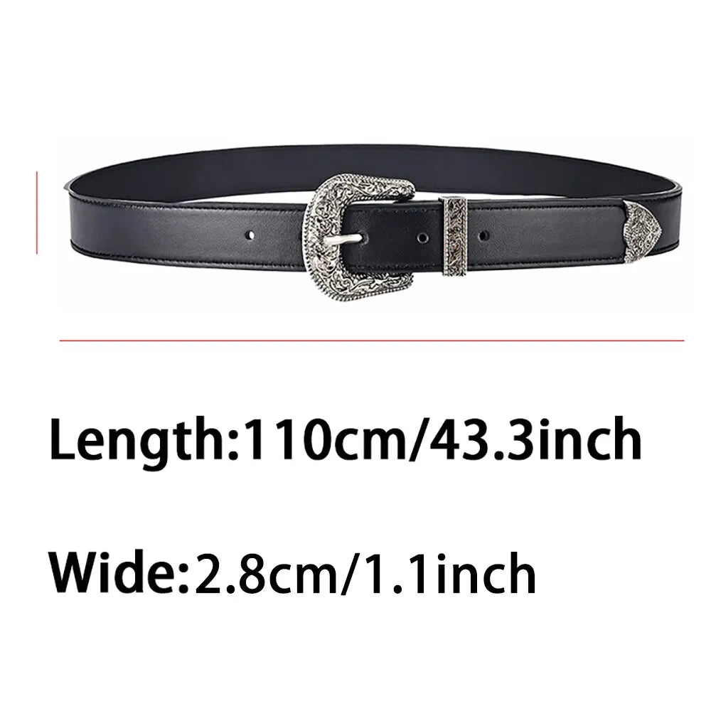 Women'S Belt Vintage Carved Needle Buckle Men'S Belt Punk Hip Hop Rock Style Jeans Belt Y2K Belt PU Leather Belt Cheap Belt