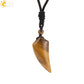 Men's Mali Necklace - Polished Stone Wolf-Shark Tooth