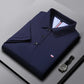 Men's Fitted Short Sleeve Casual Embroidered Polo