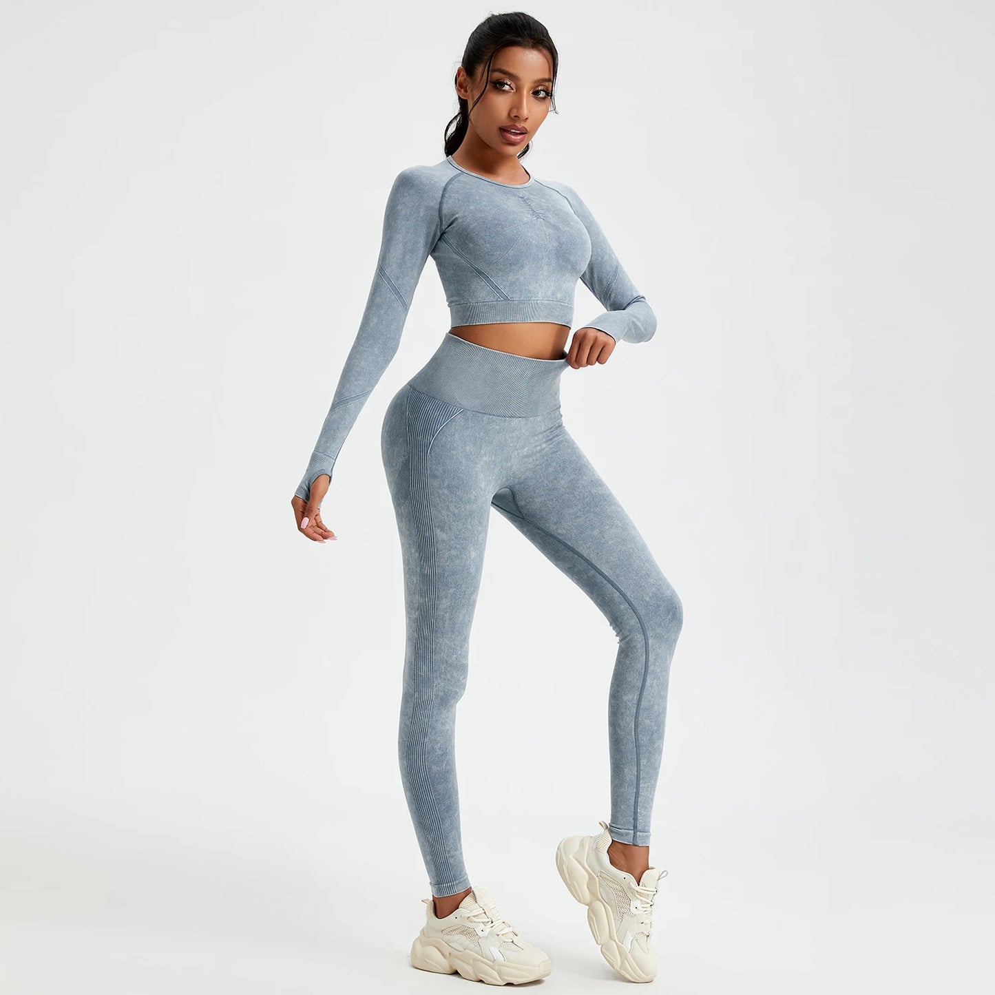 Y2K Skinny-Stretch Activewear Set - 2pc