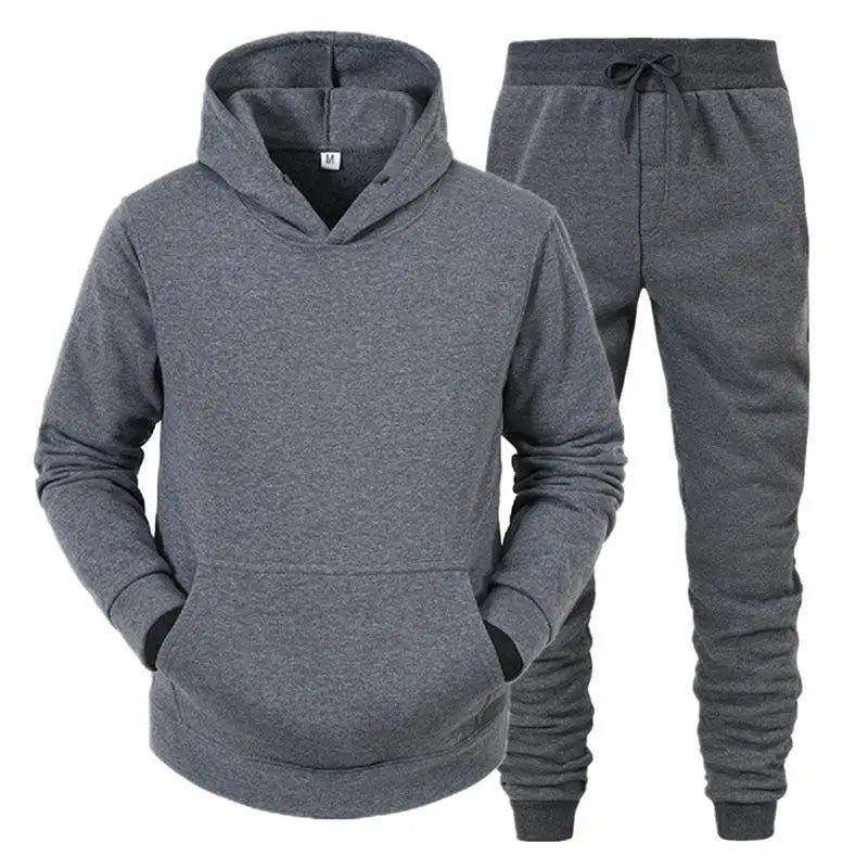 Men's Hooded Sweatshirts and Men Pants Tracksuit Set