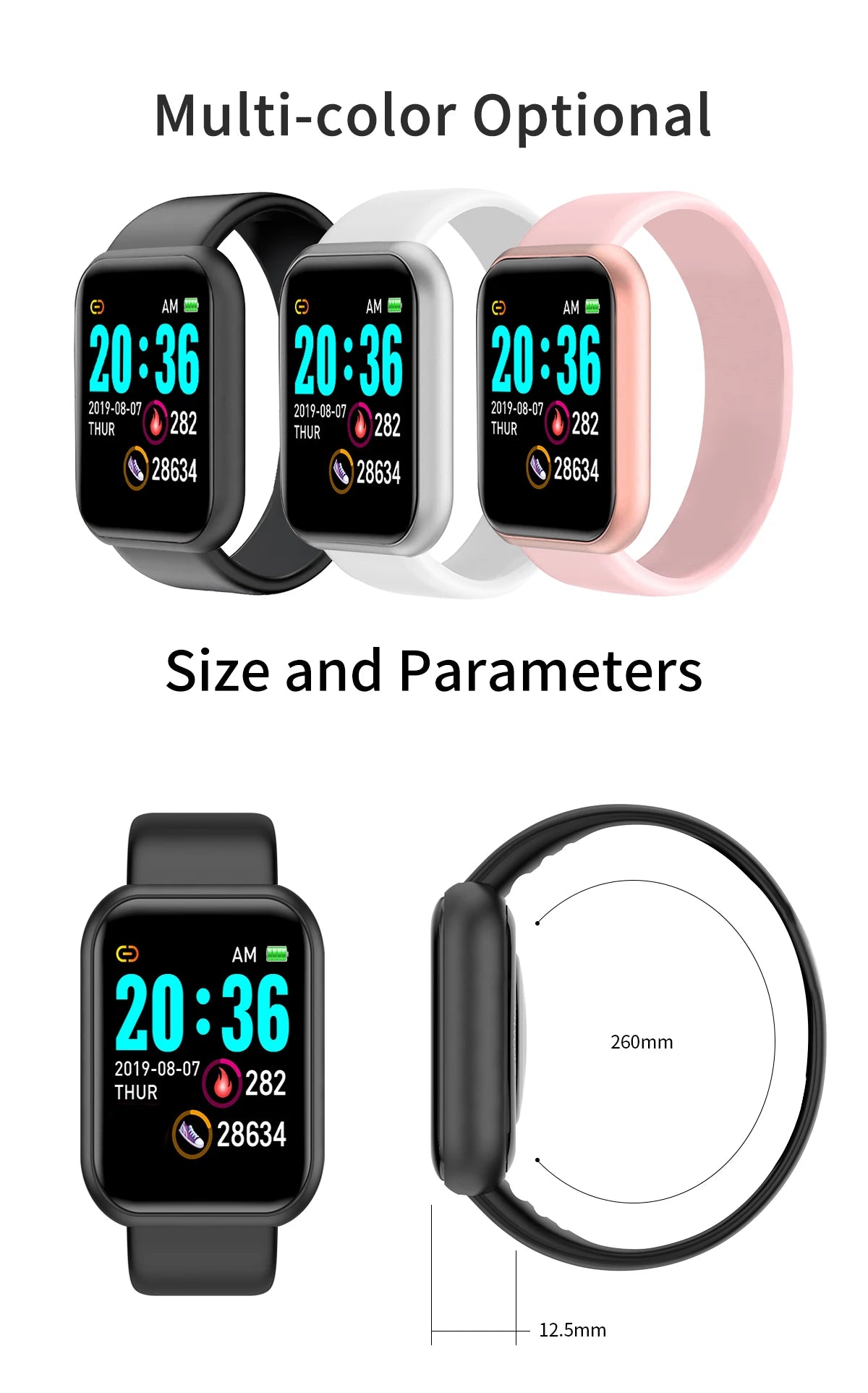 Customized True Pedometer Chip Multifunctional Smart Watch Bluetooth Connected Phone Music Fitness Sports Bracelet