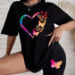 The Love Strung Together By Butterflies Printing Women T Shirts Two Piece Set Fashion Short Sets Comfortable Basic Shirt Shorts