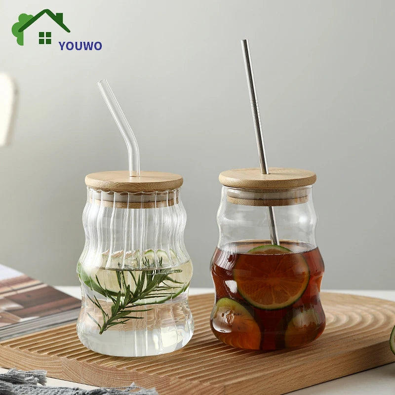 Mali Cups - Striped Exotic Mason Jar Cup w/ Lid & Straw