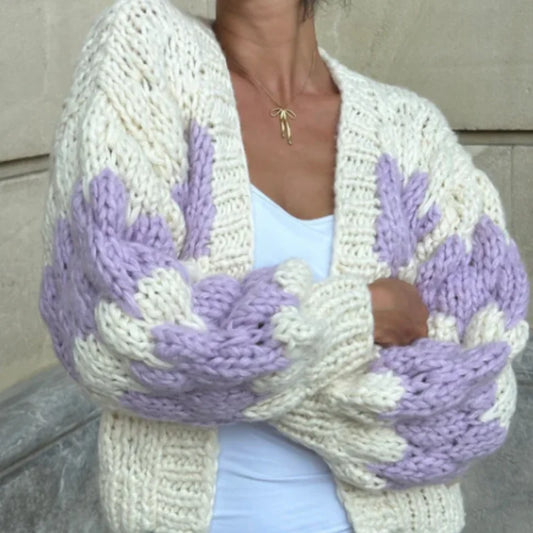 Mali Autumn - Patchwork Knitted Cardigan