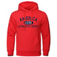 America 1776 Athletic Dept Letter Print Mans Hoodie