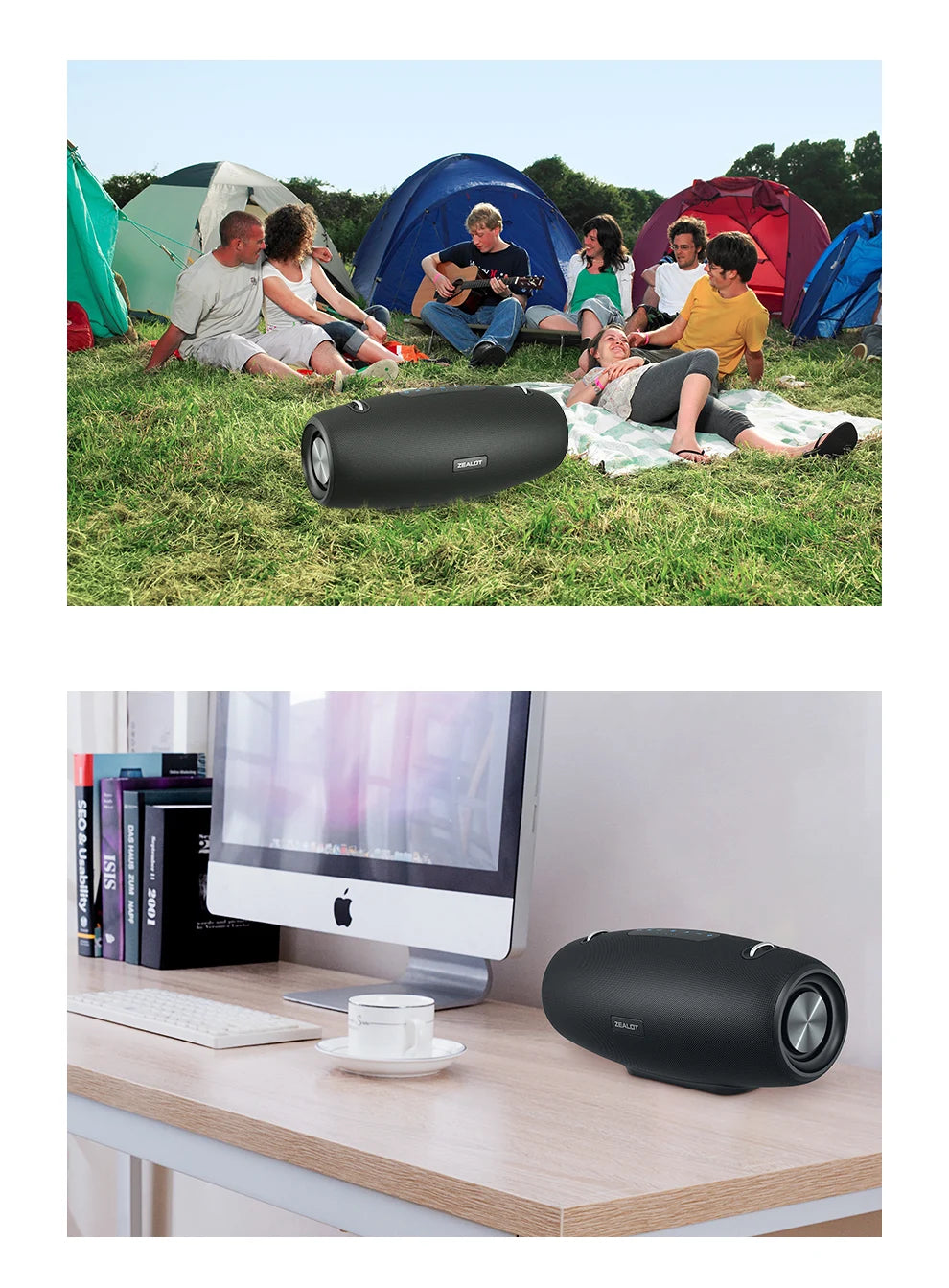 ZEALOT S67 60W Portable Bluetooth Speaker Outdoor Party Speaker Big Loud Speaker Excellent Bass Performace 3D Speaker