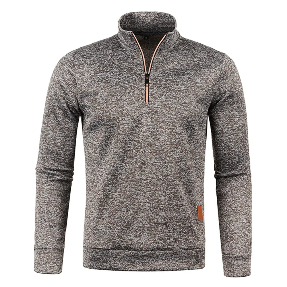 Men Sweatshirts Spring Thicker Pullover Half Zipper Pullover for Male Hoody Outdoor Sweatshir Autumn Solid Color Turtleneck Swea