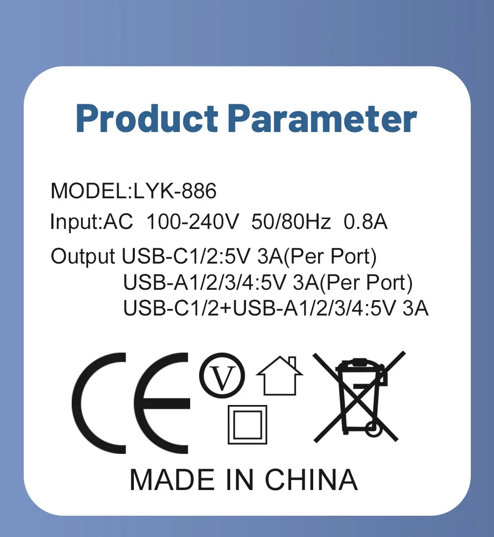 USB Charger 65W Mobile Phone Charger Fast Charging For Xiaomi Samsung Huawei P70 Travel Charger Adaptor For iPhone Quick Charger