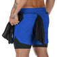 Men Running Shorts 2 In 1 Double-deck Sport Shorts Sportswear Gym Fitness Short Pants Training Jogging Bottom Men's Clothing