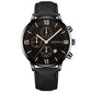 Black Quartz Watch Men w/ Roman Dial