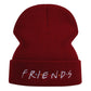 Unisex FRIEND Letter Embroidery Beanies Autumn Winter Warm Hat Hip Cap Beanie Hat Caps for Women Men