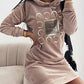 Y2K Women's Cozy Love-Print & Loose Fit Sweater Dress